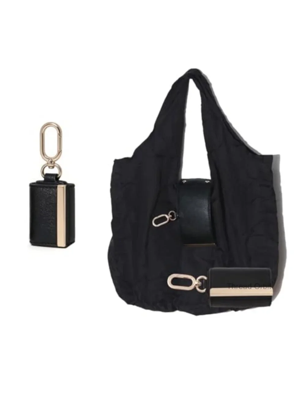 Foldable Tote Bag Keychain Large Capacity Portable Reusable Shopping Grocery